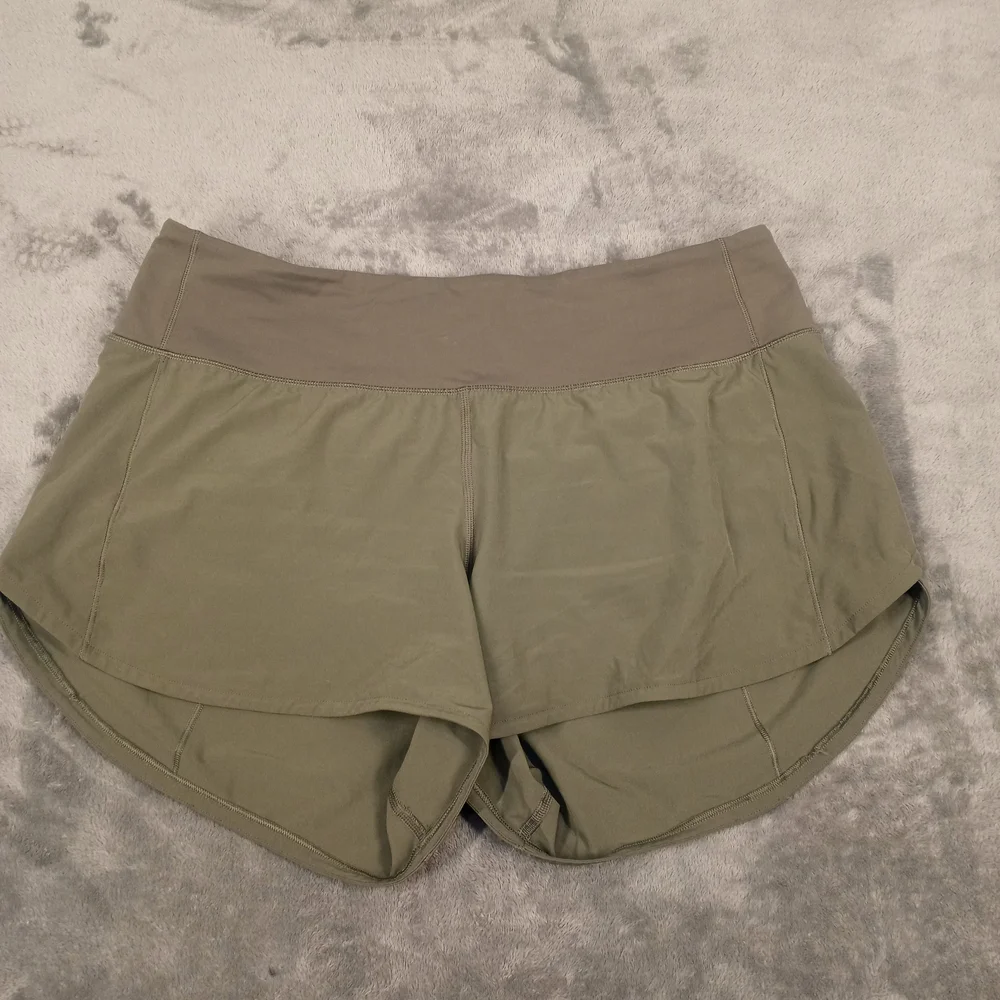 Lululemon Women's Olive Green Running Shorts Size 10 - Picture 1 of 12